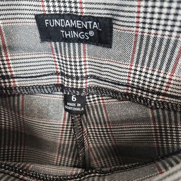 Fundamental Things Pull On Glen Plaid Cropped Pants in Black and White - Size‎ 6 - Picture 5 of 6